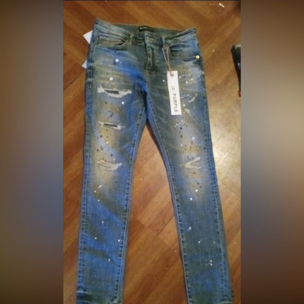 Namebrand, purple, men’s jeans with tags